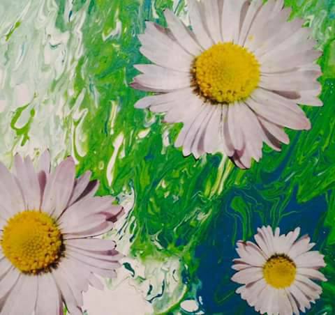 art exhibit sample - painted flowers